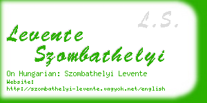 levente szombathelyi business card